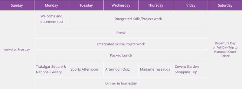 Sample time table