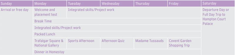 Sample time table